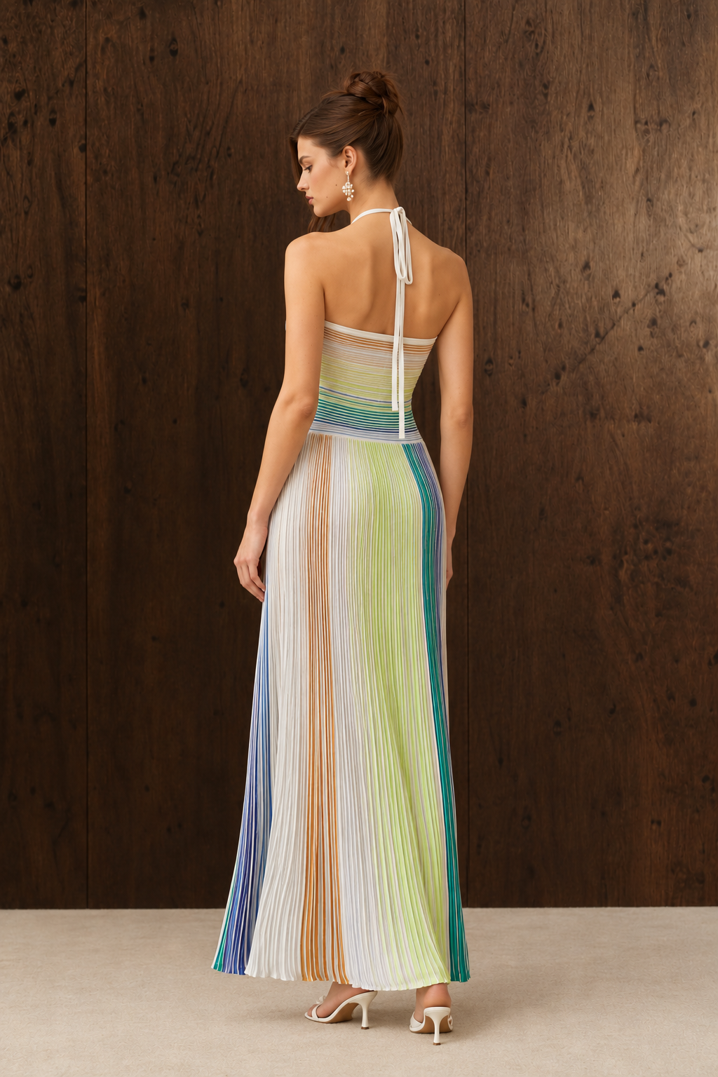 Rivelle Halter Neck Zig-Zag Print Dress